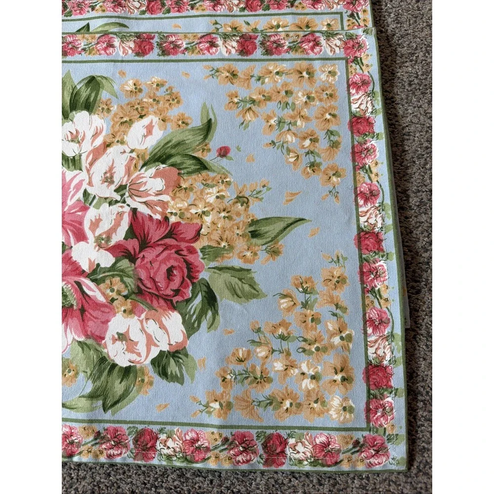 April Cornell Aqua Floral Placemats Set 4 Zinnia Garden New Condition